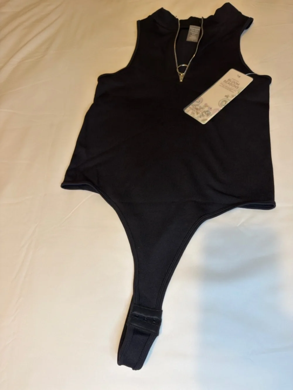 Black Bodysuit w/Zipper - Picture 1 of 9